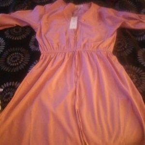 Rose pink shirt dress